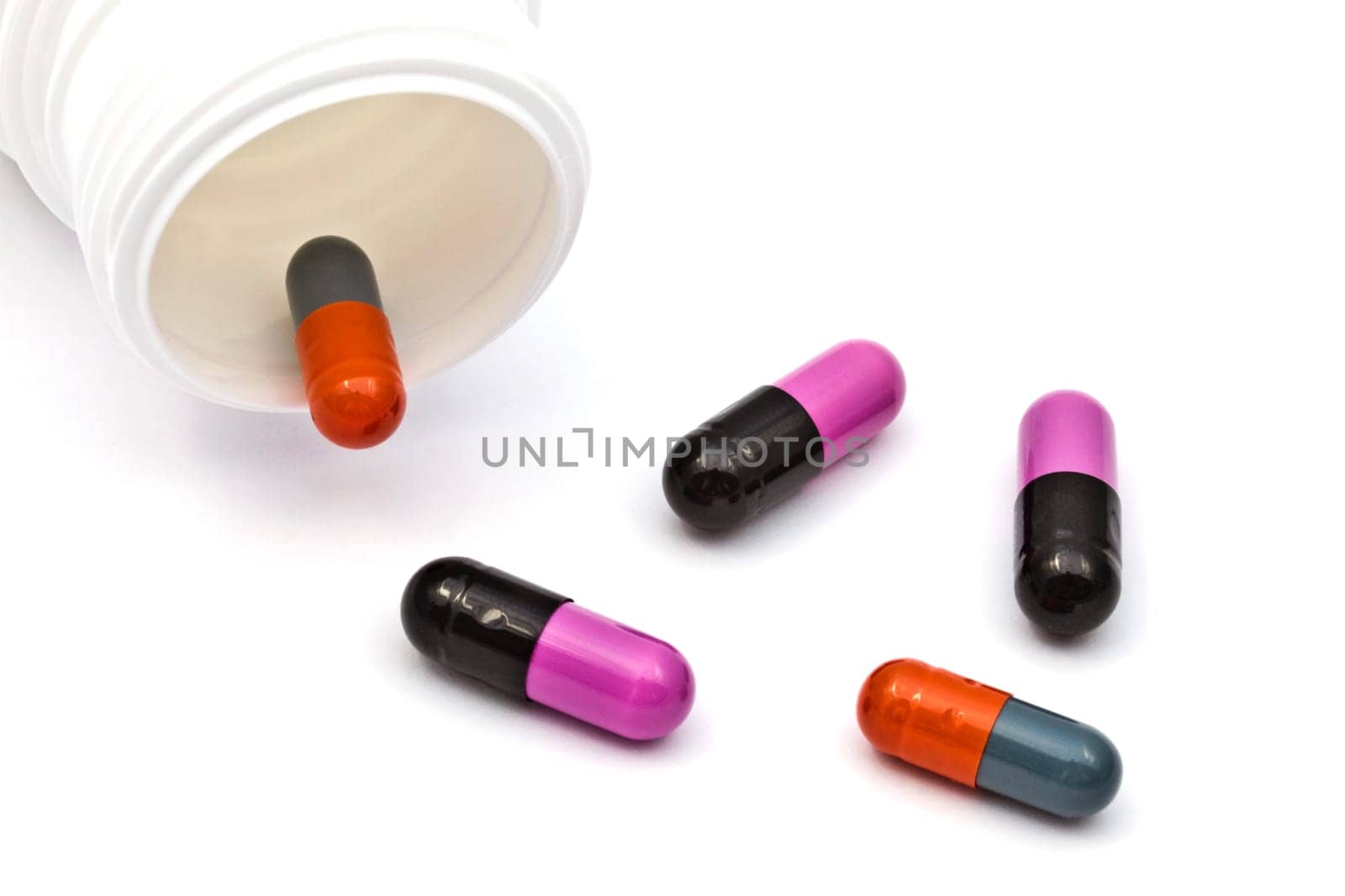 capsule or pill isolated on white background