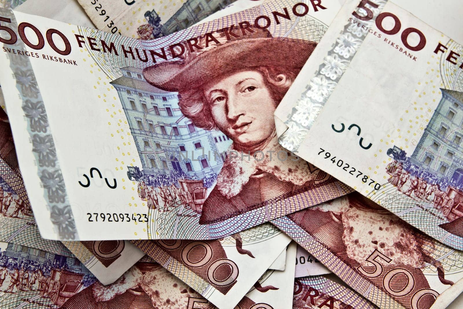 currency closeup on white background.