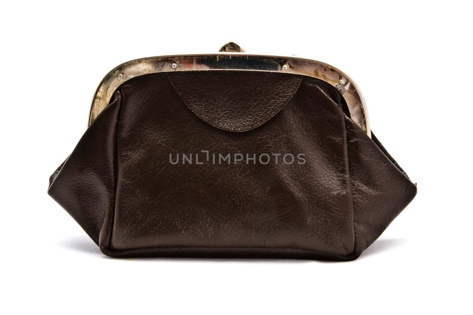 Old purse isolated on white background