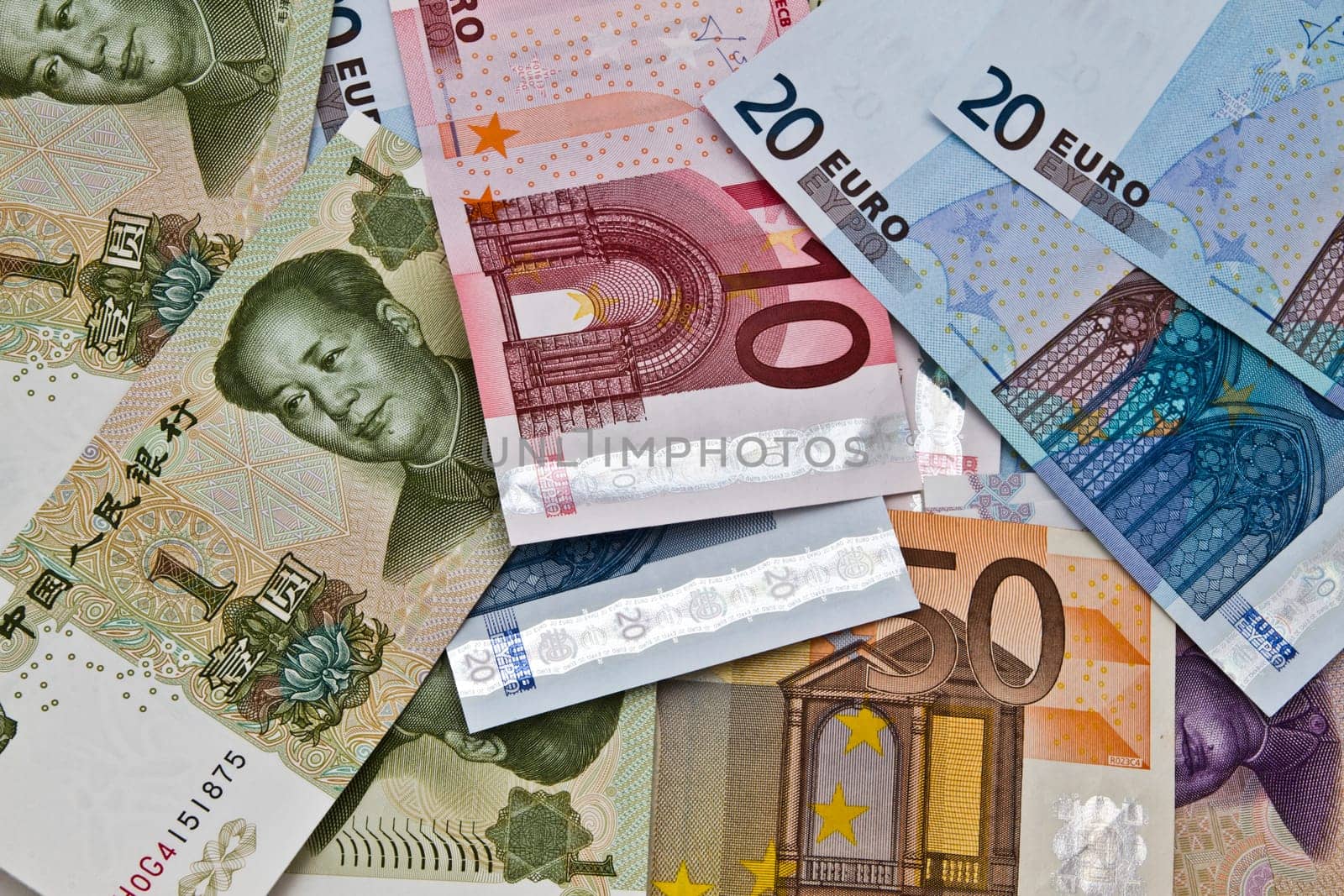 currency closeup on white background.