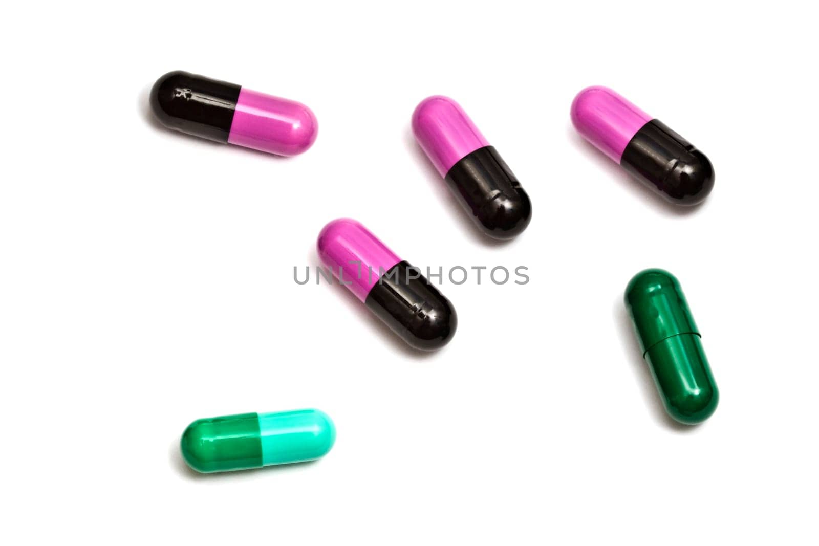 capsule or pill isolated on white background