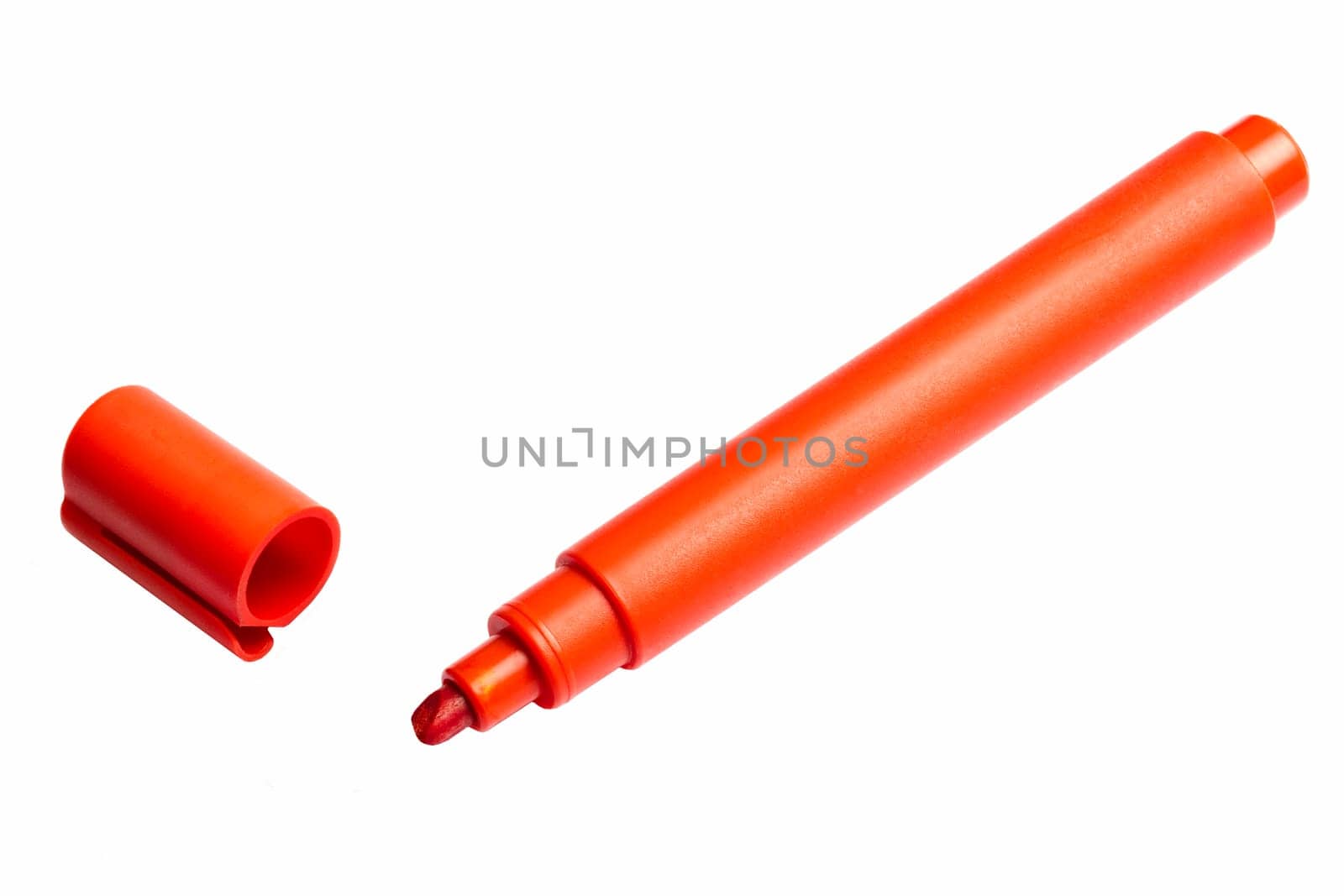 Red highlighter isolated on white background