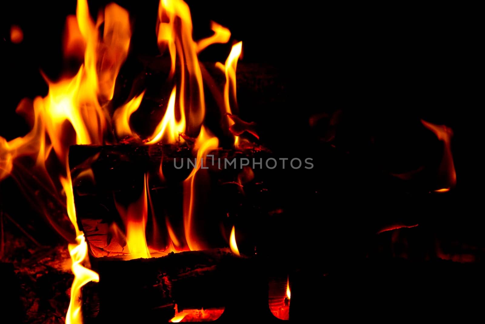 chimney fire with orange flames