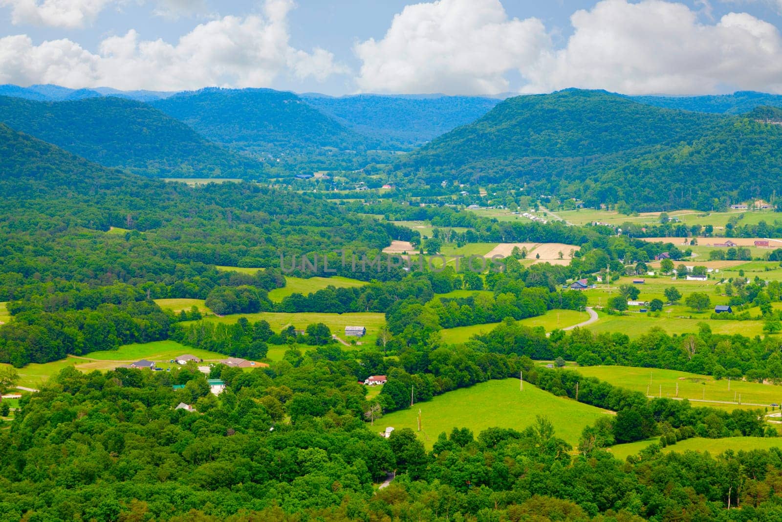 High point view of countryside of Central Kentucky