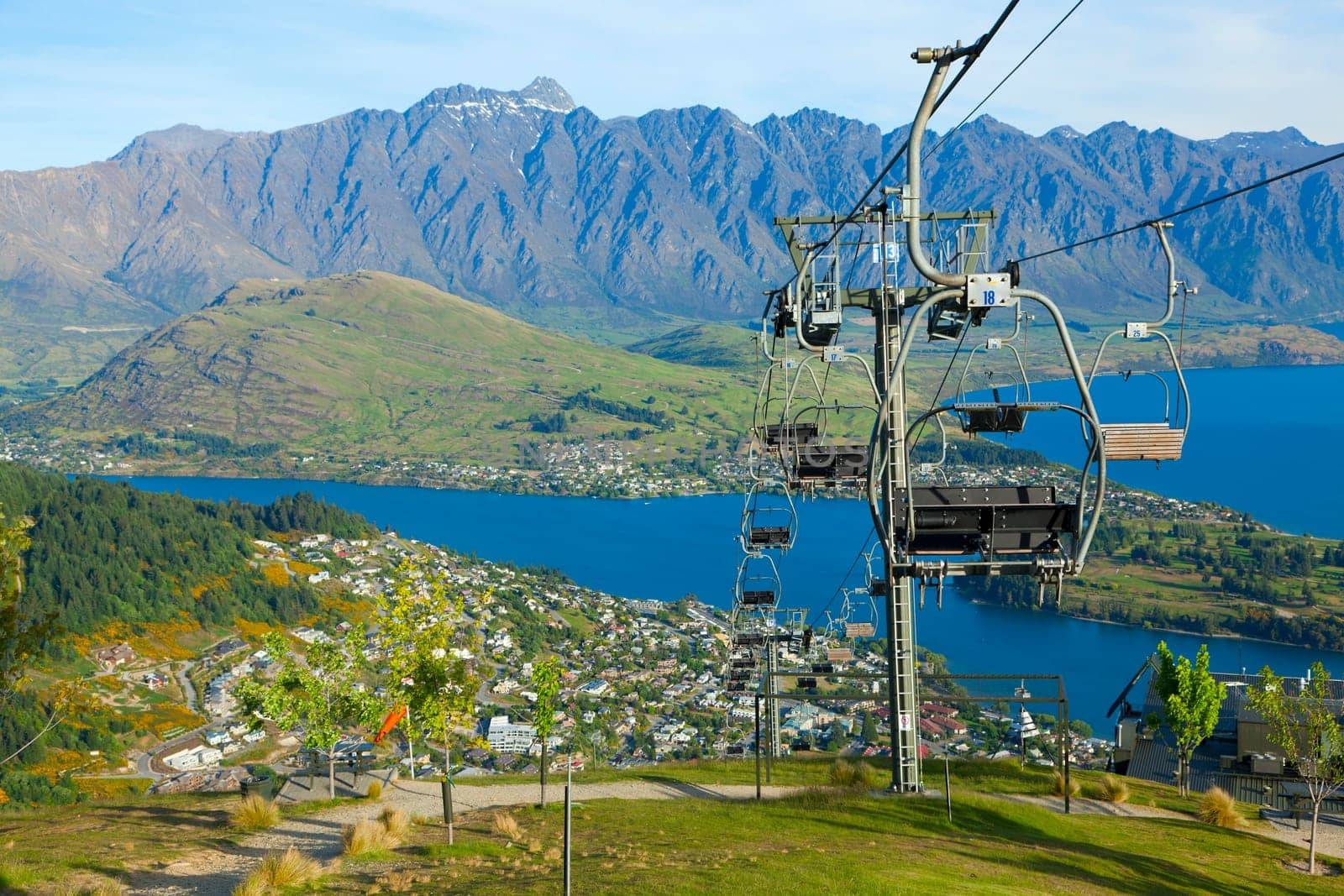 View of Queenstown and Lake Wakatipu from the Skyline Gondola