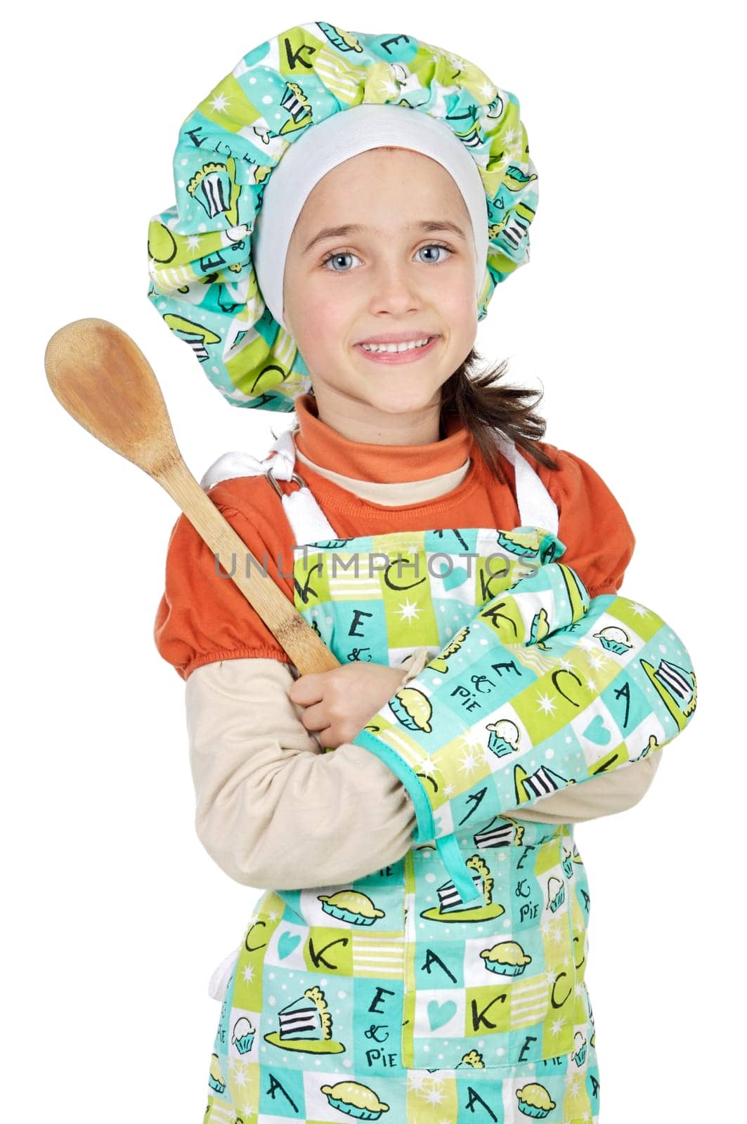 adorable future cook a over white background
