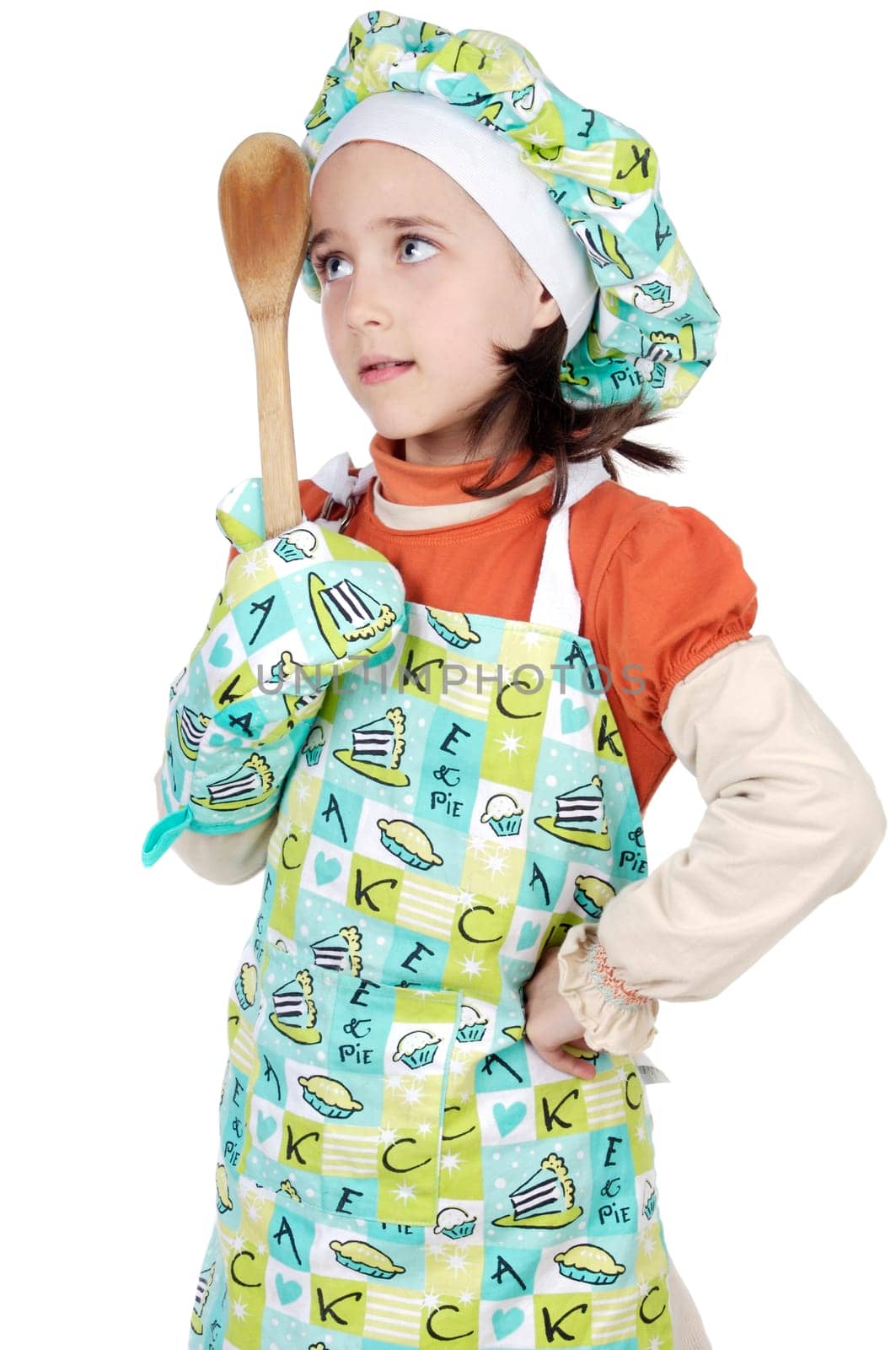 adorable future cook a over white background