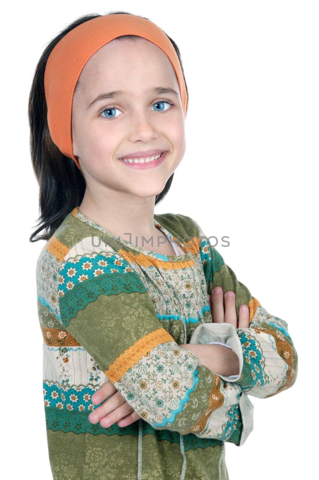 adorable casual girl a over white background