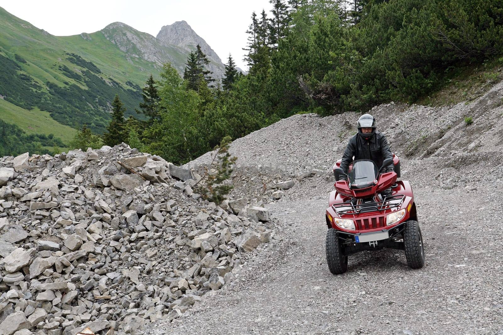 Quad biking through the mountains
