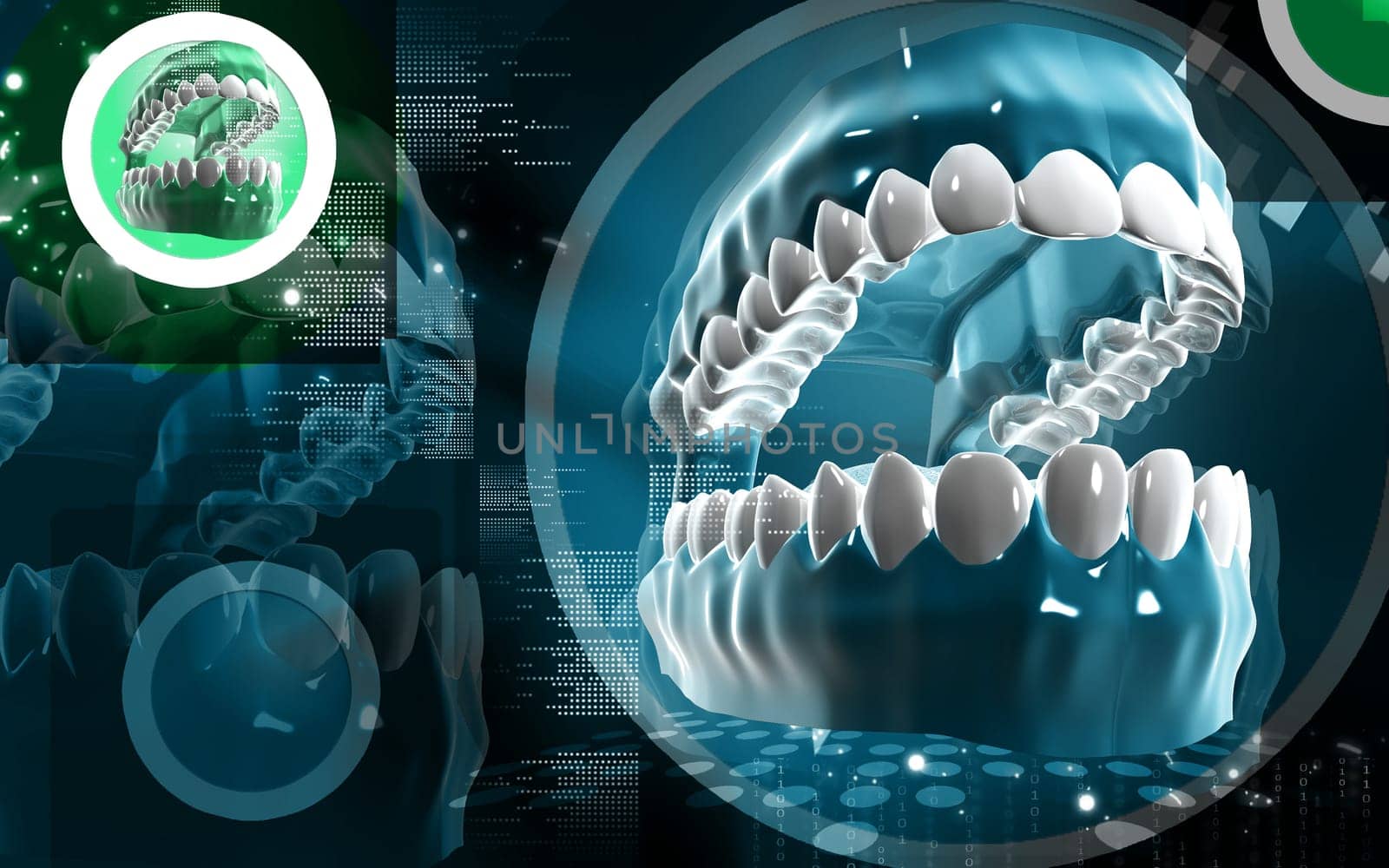 Digital illustration of Mouth in colour background