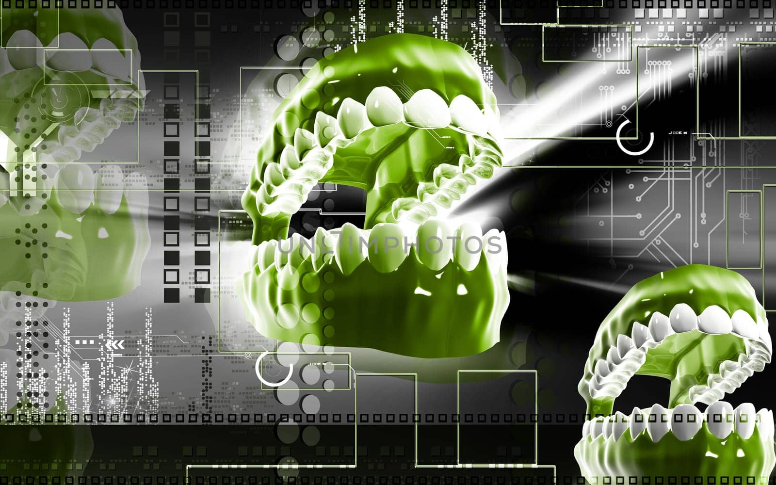 Digital illustration of Mouth in colour background