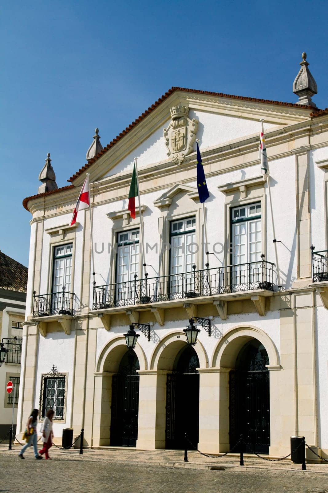 View of the City Hall located on the historical area of Faro, Portugal.
