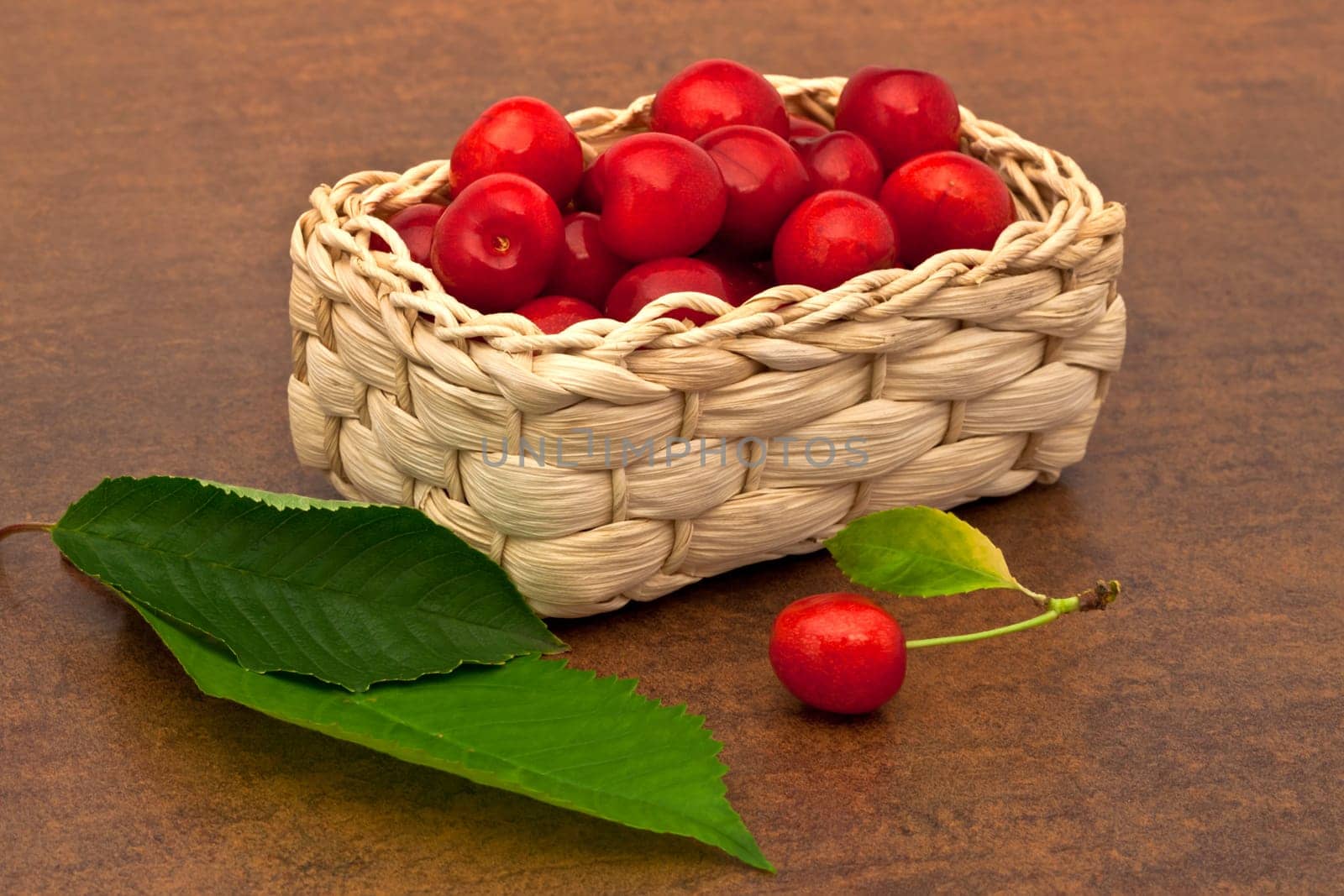 Cherries in a basket