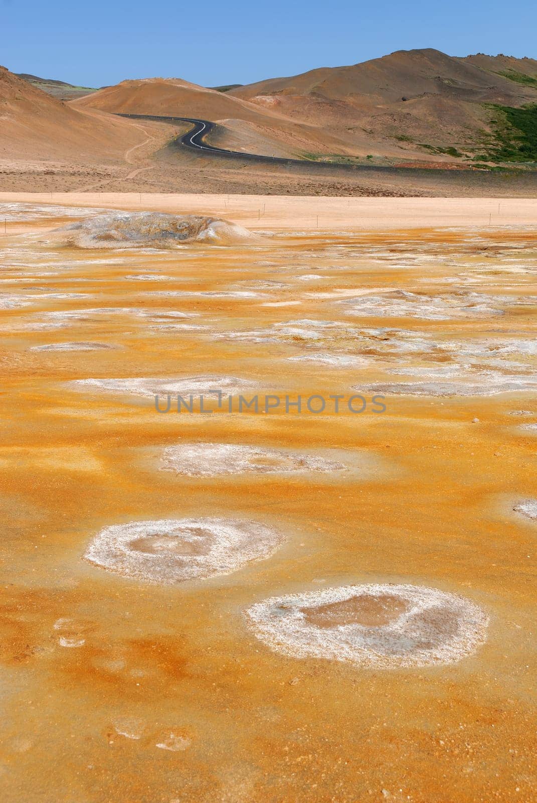 fumaroles of boiling mud and sulfur near Lake Myvatn