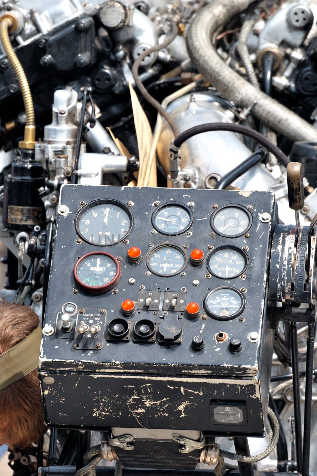 retro engine with lots of dials