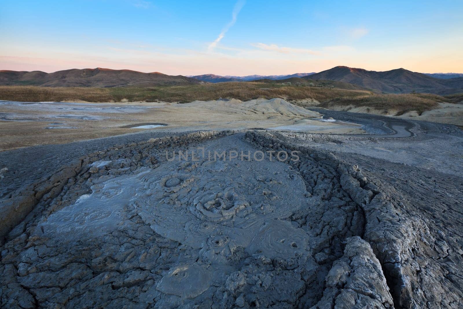 detail of mud volcanoes in Buzau, Romania