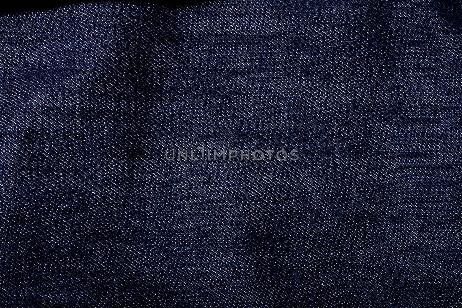 Close up view detail of the fabric of some jeans.