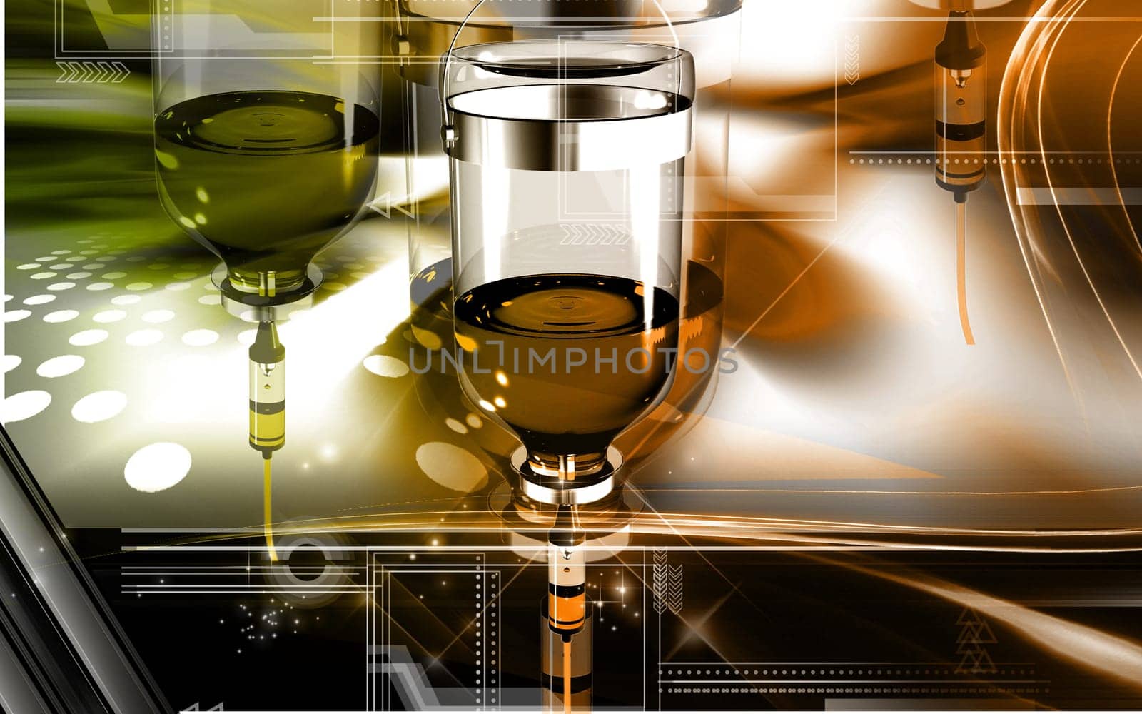 Digital illustration of drip in colour background