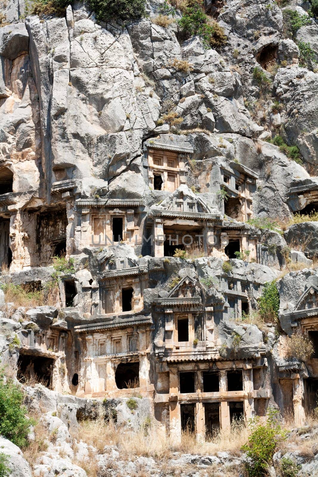 Ancient Lycian tombs in Myra, Turkey