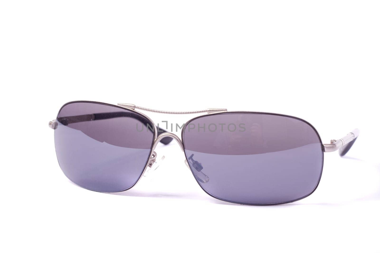 Close up view of some police style sunglasses.