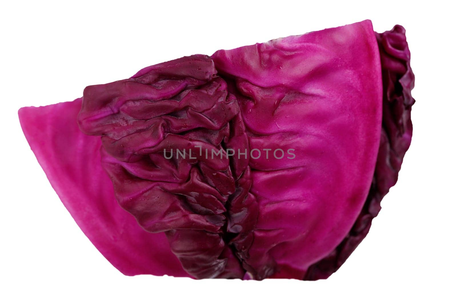 Slice of red cabbage isolated on white