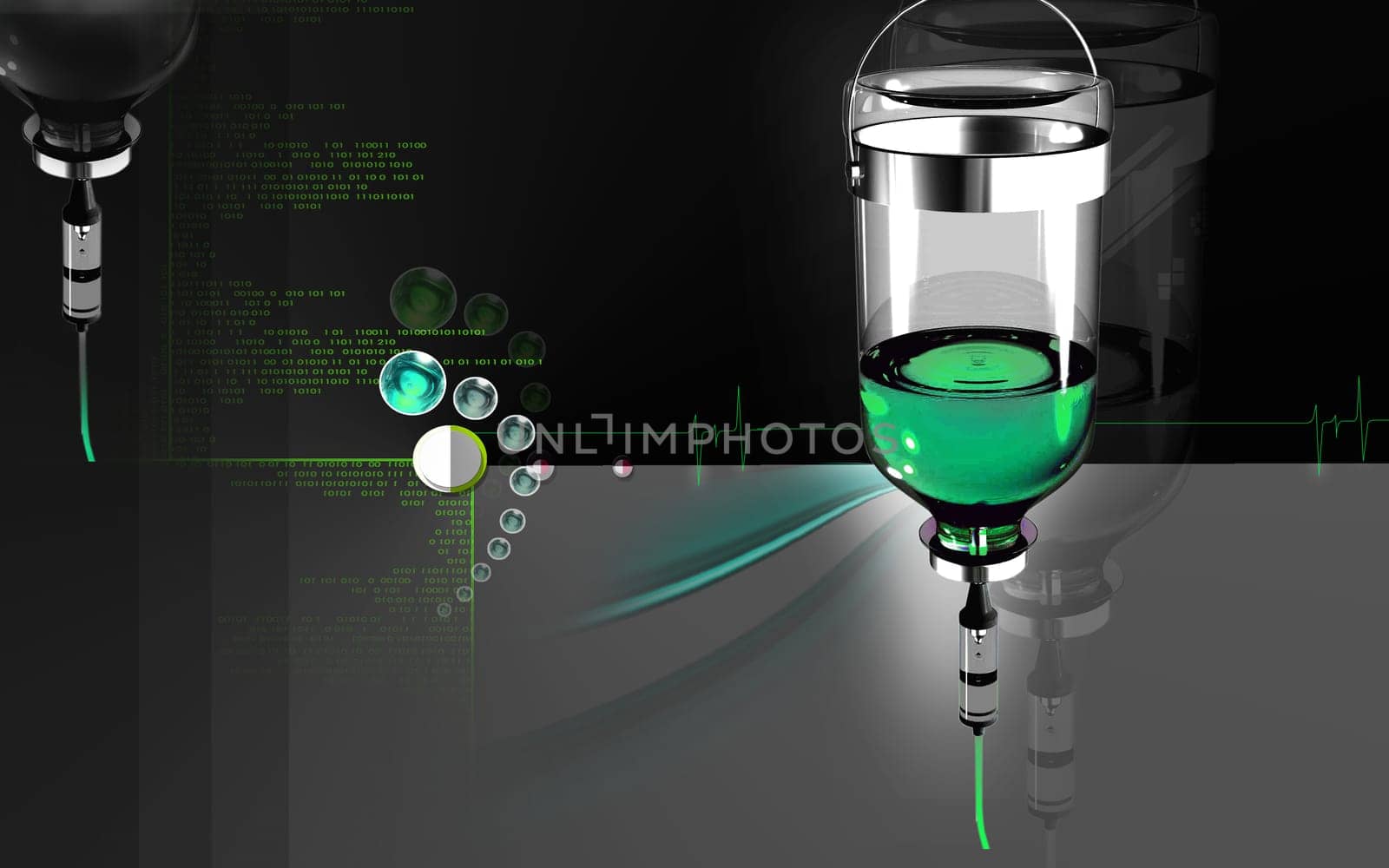 Digital illustration of drip in colour background