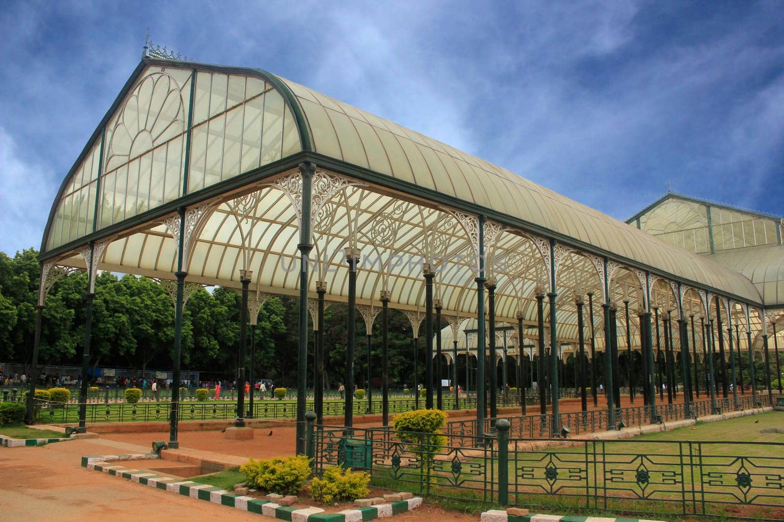 Side view of lalbagh glass house at bengaluru, india