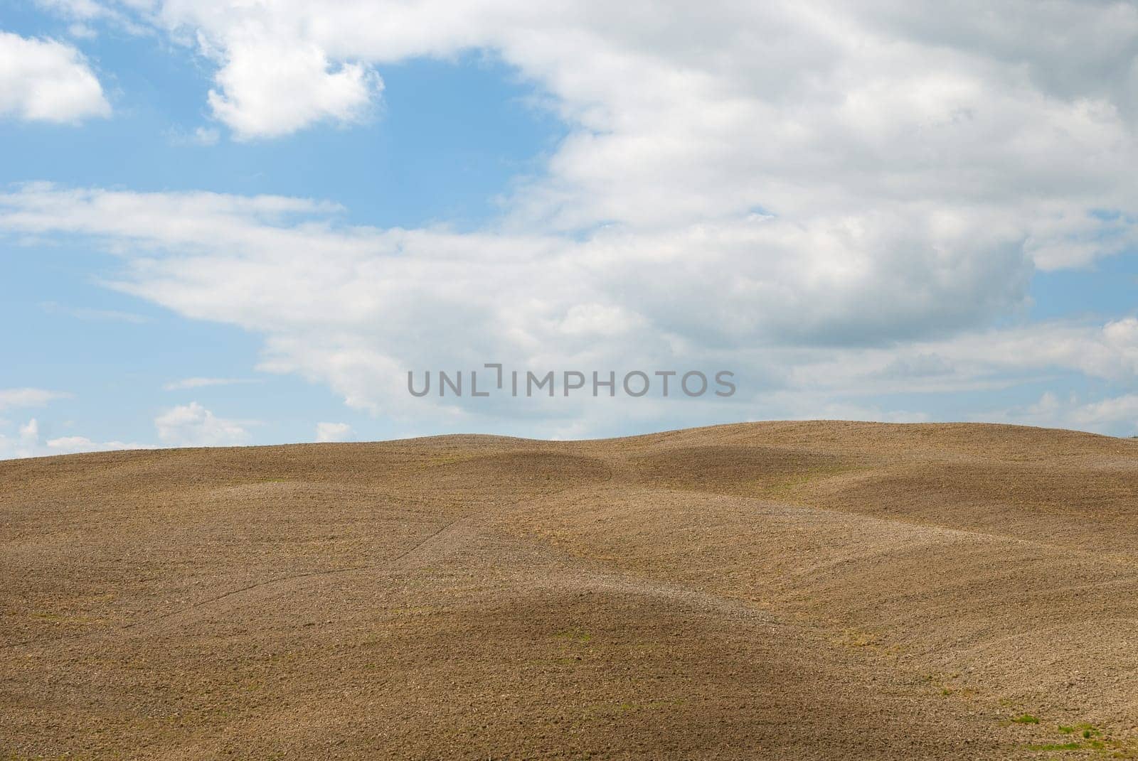 Plowed ground ready for seeding in Tuscany Grosseto