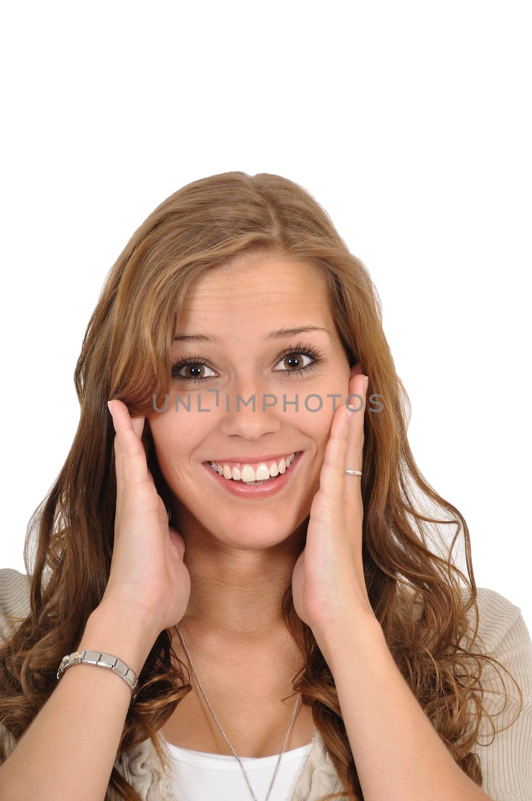 Young woman amazed