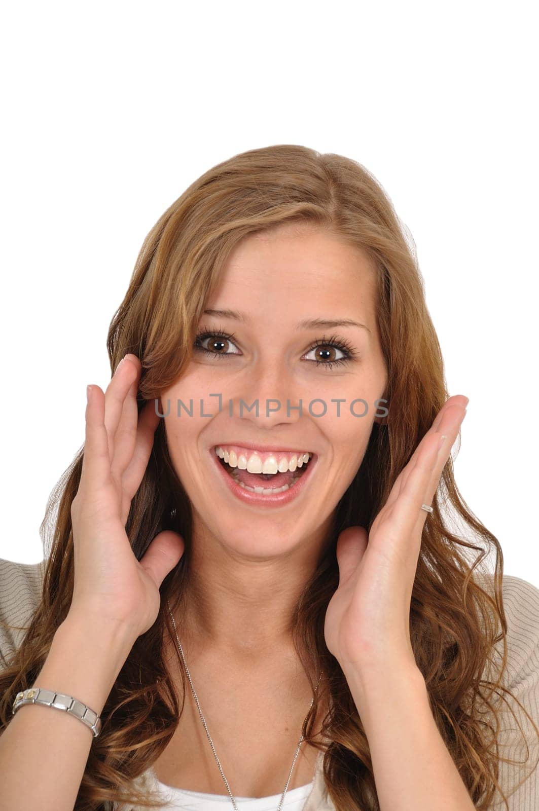 Young woman screaming