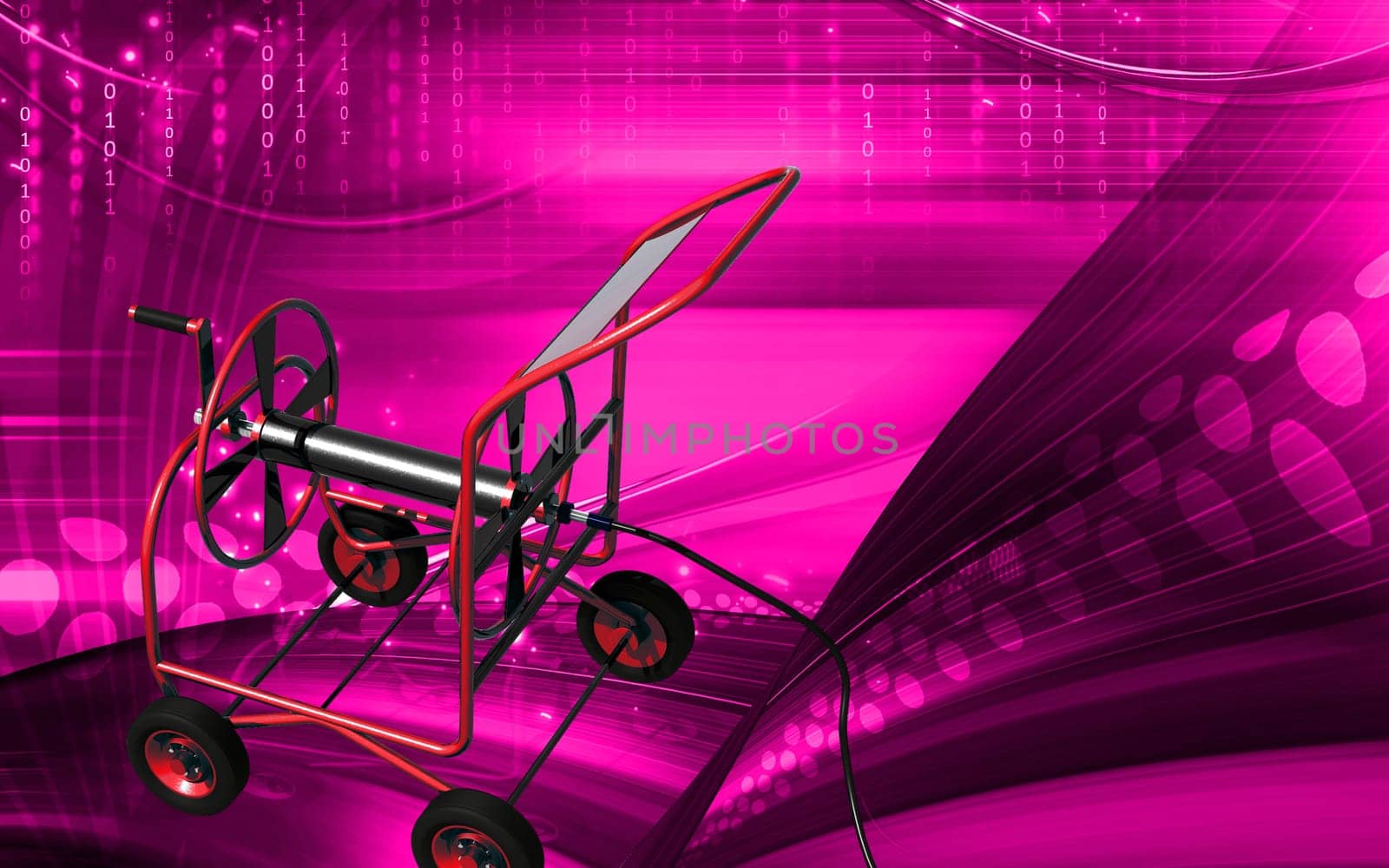 Digital illustration of a heavy duty hose in colour background