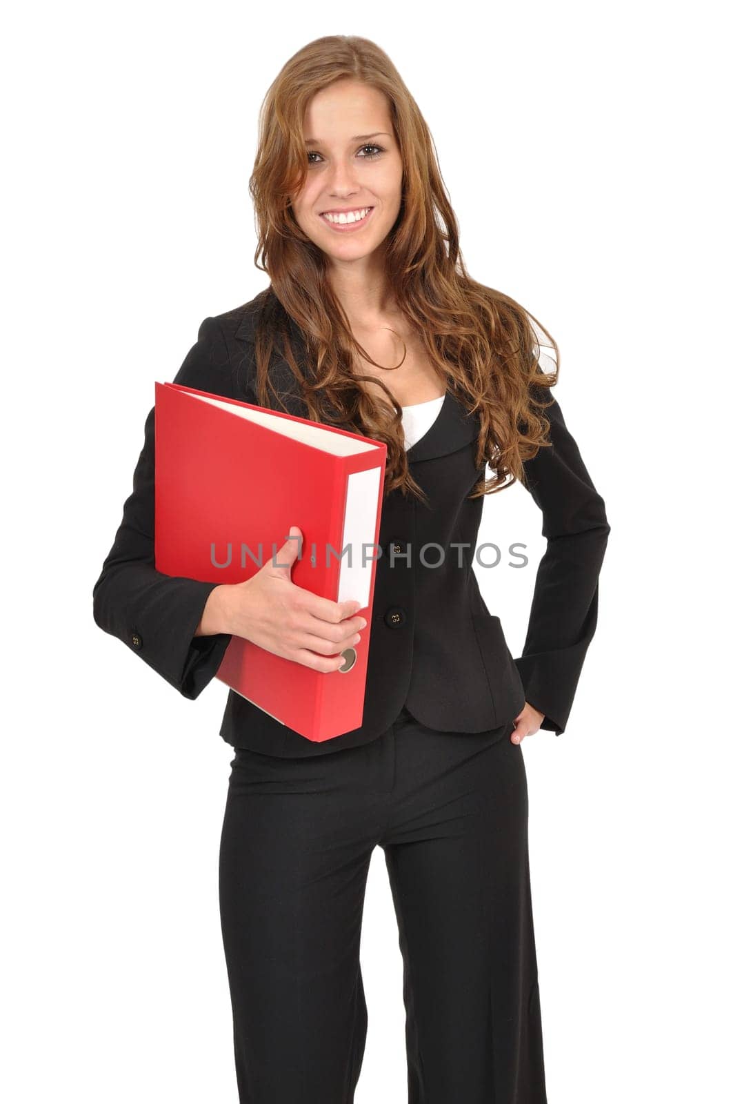 Businesswoman carrying a folder
