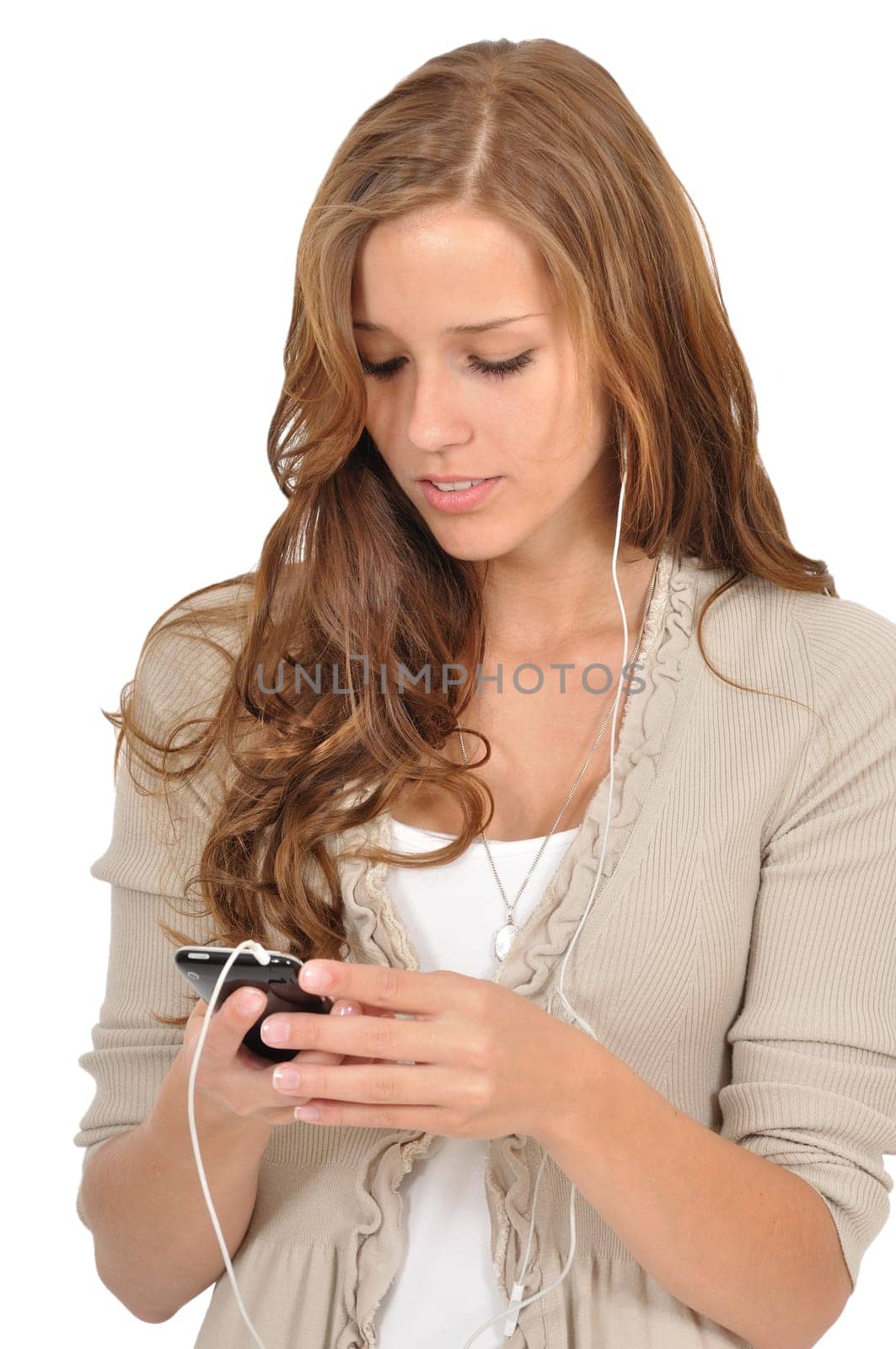 Young woman surfing the web with smartphone