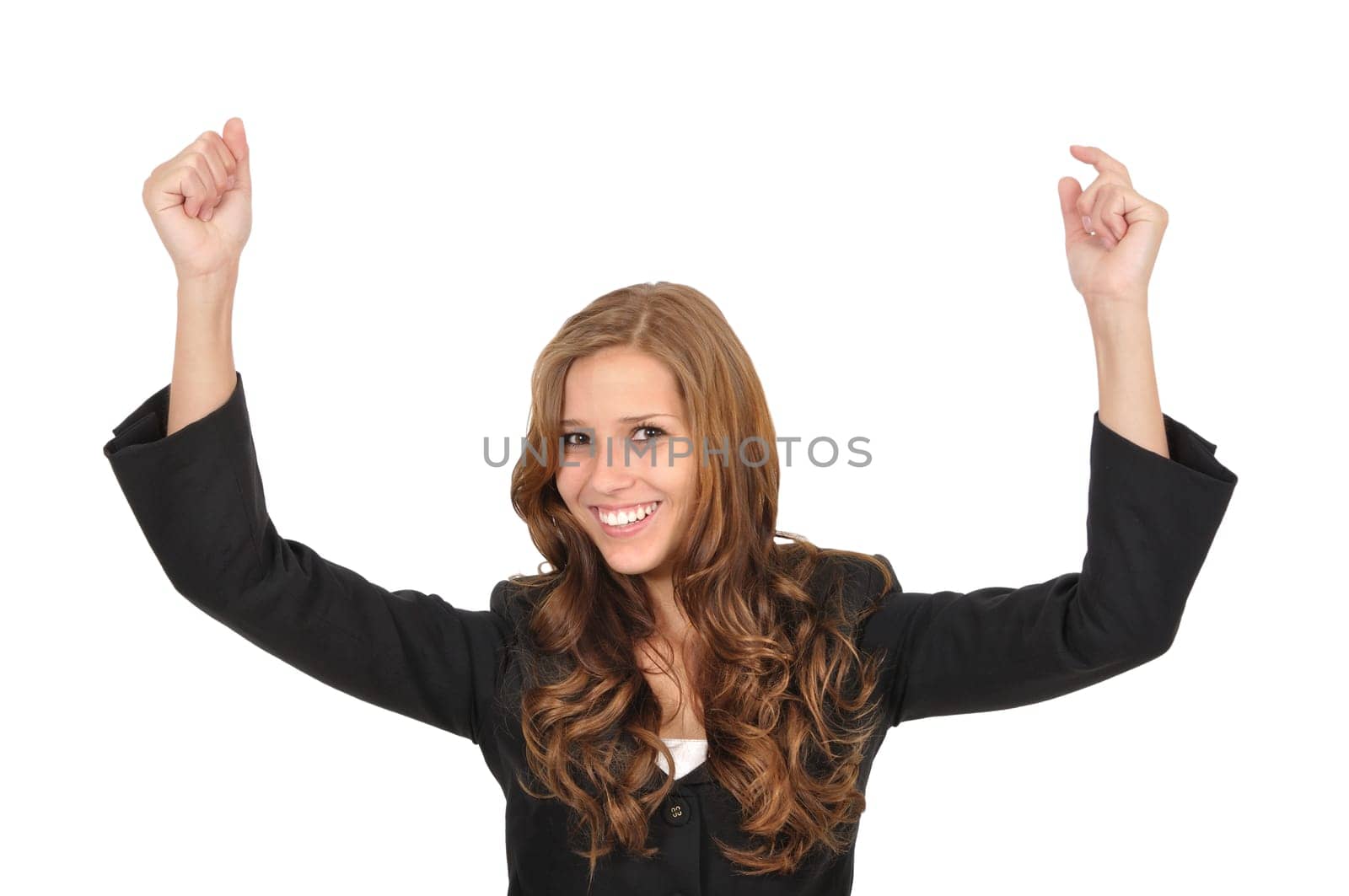 Young woman cheering