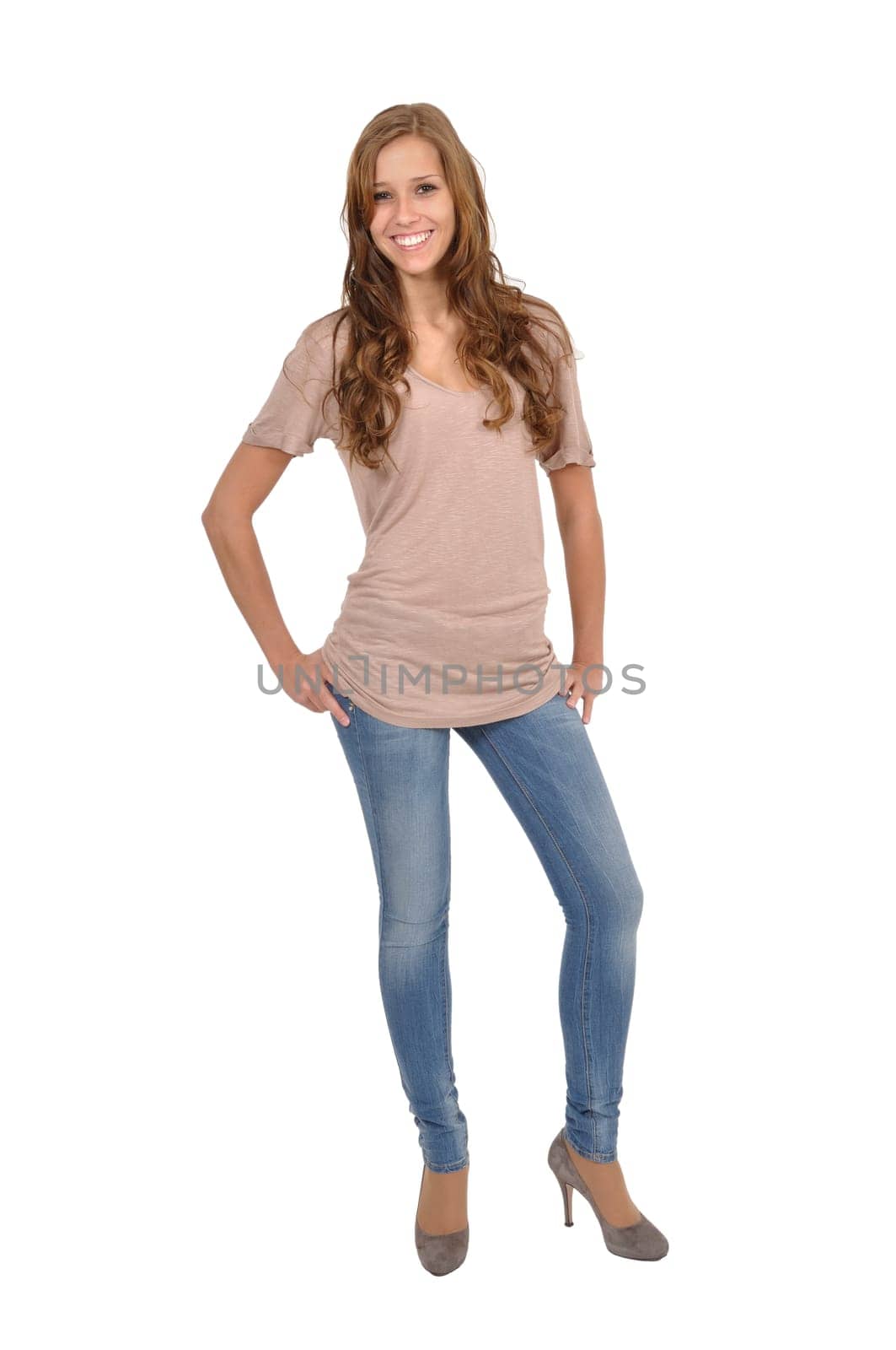 Young woman with jeans