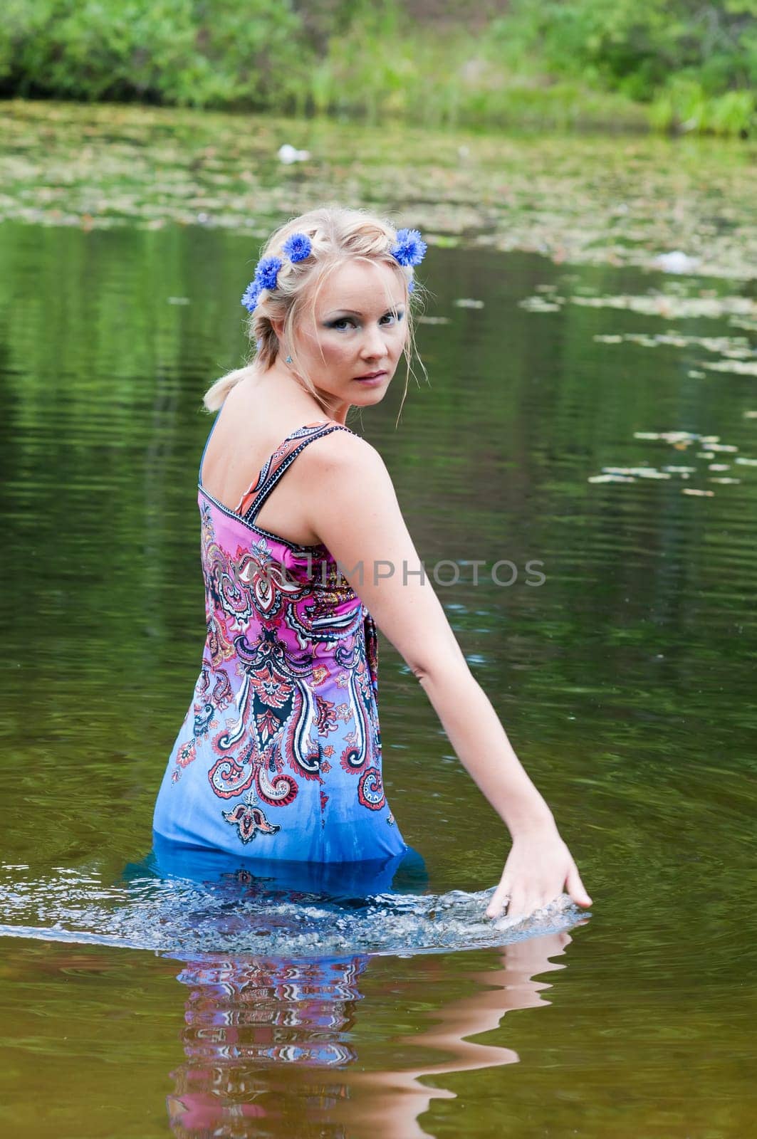 Outdoor shoting of beautiful young caucasian woman