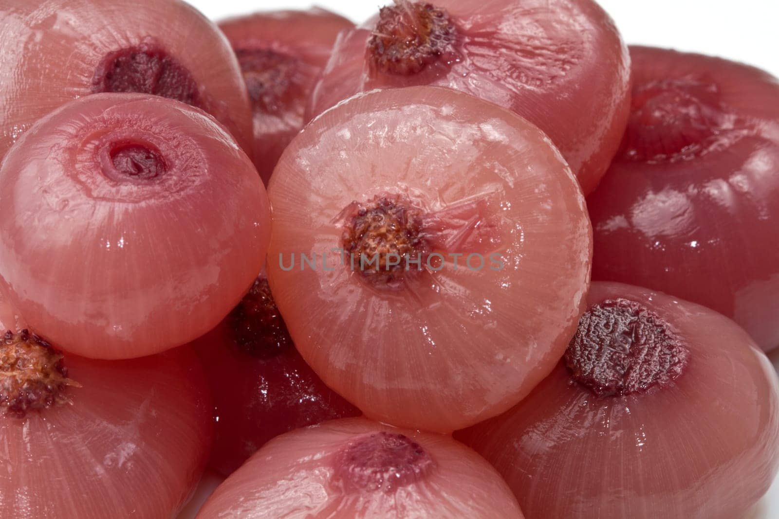 Pickled onion pile. macro shot