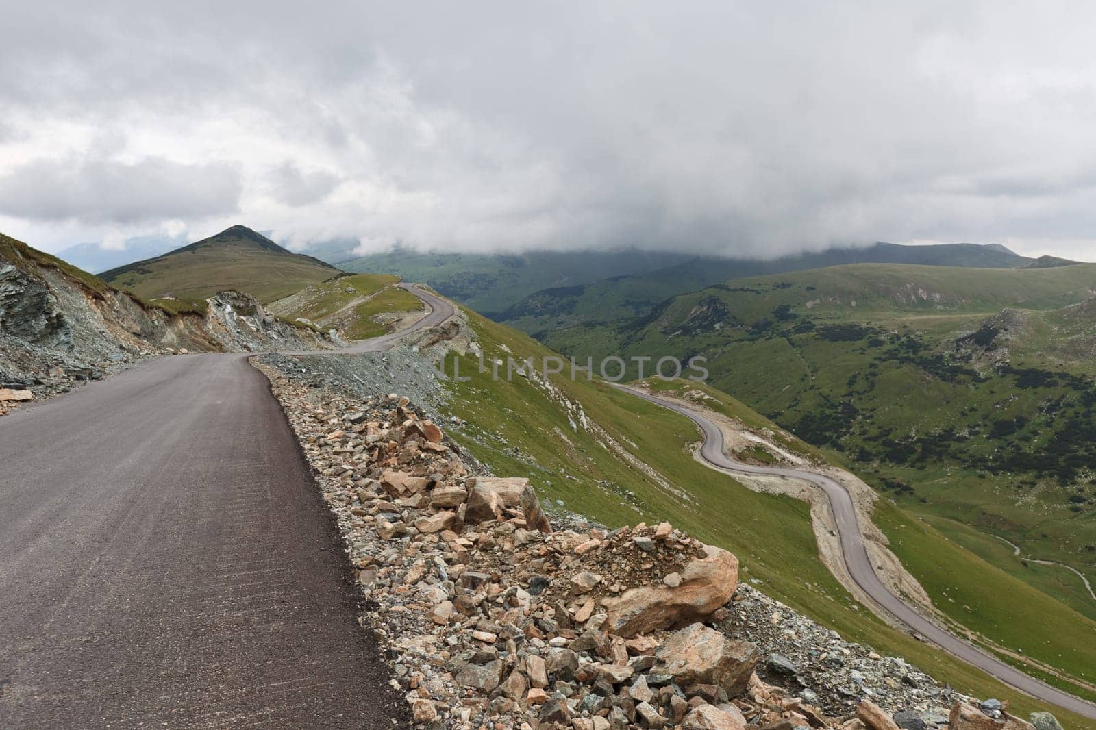 Transalpina road in Parang Mountains in Romania