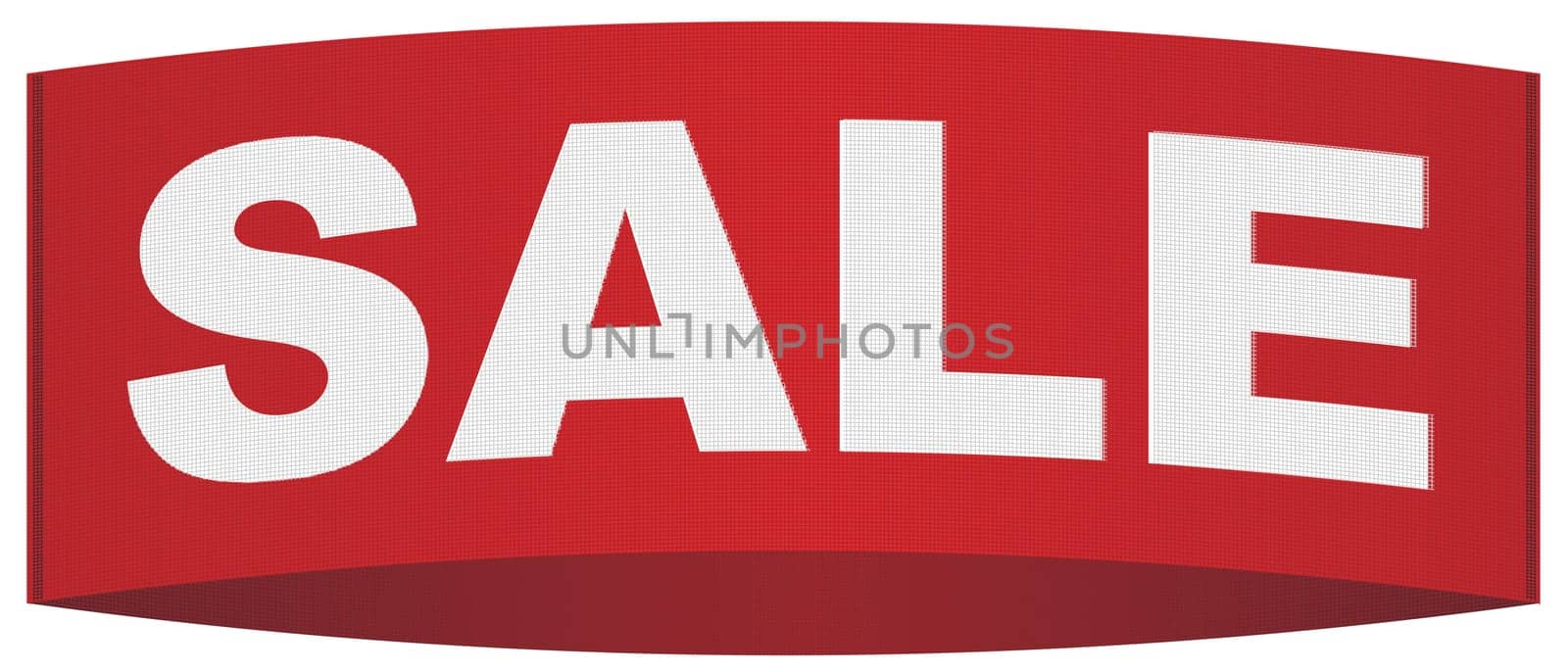 Sale Tag - White Sign on Red Textured Canvas