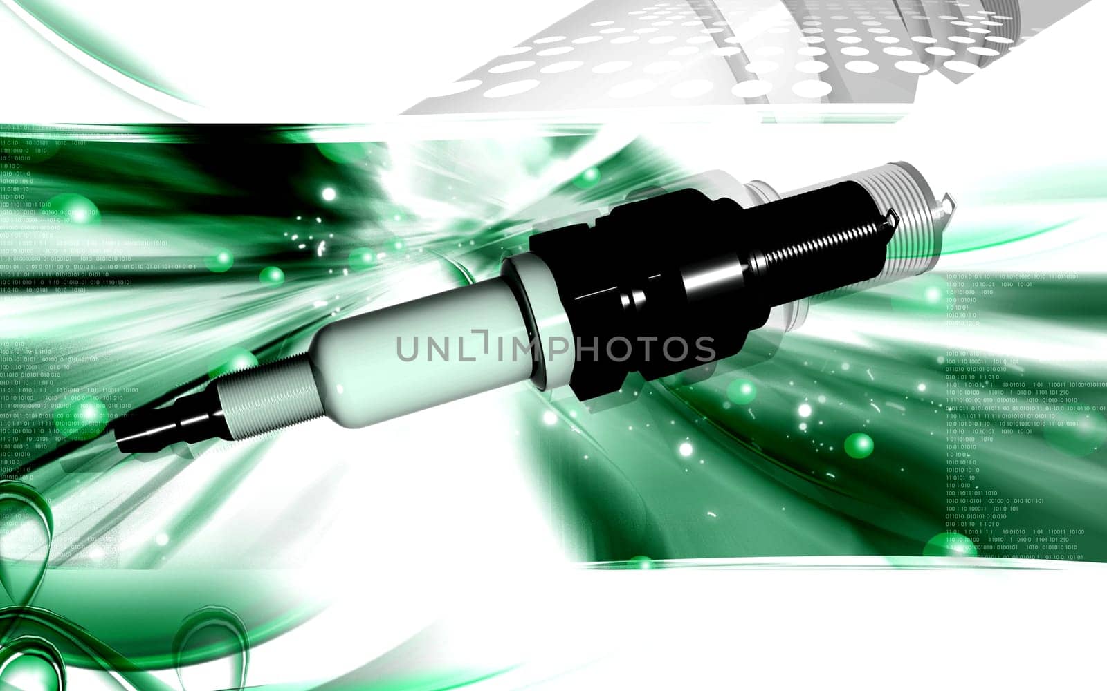Digital illustration of Spark plug in colour background