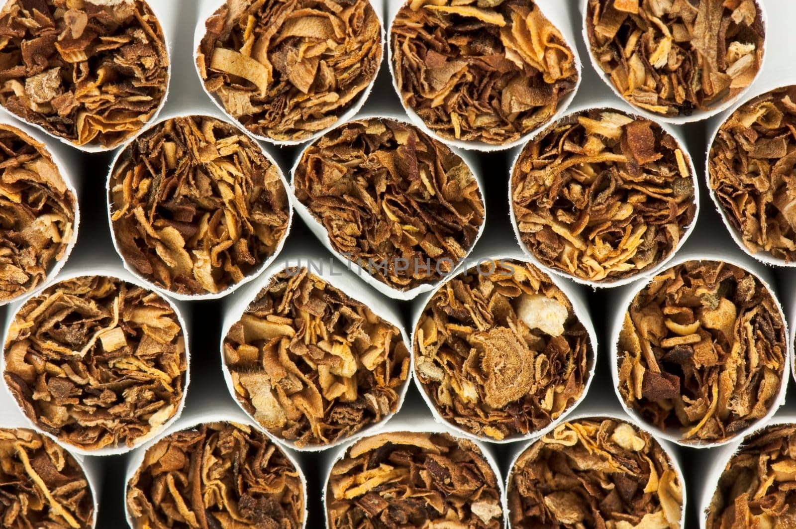 Stack of cigarettes, macro photography