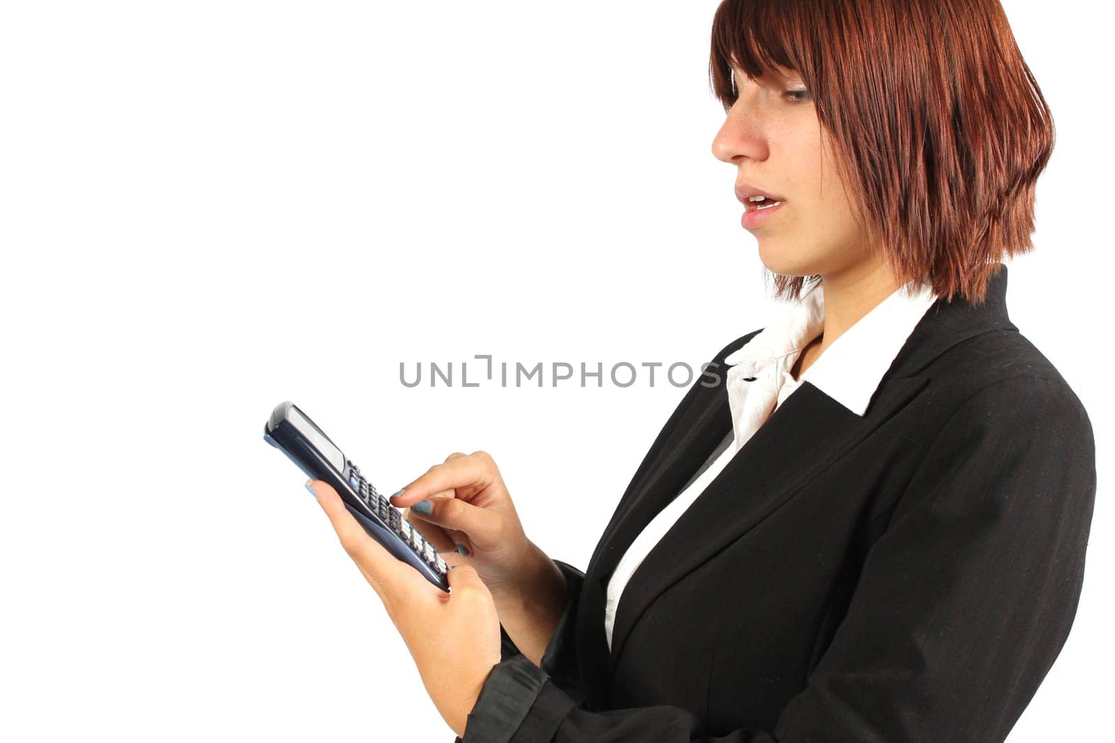 Woman with calculator