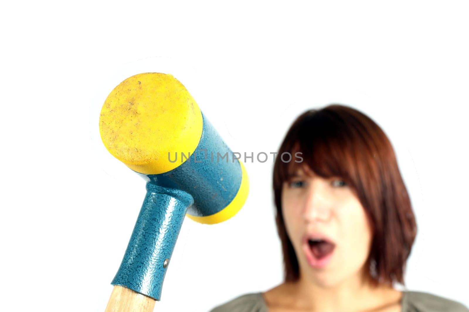 Girl with yellow hammer