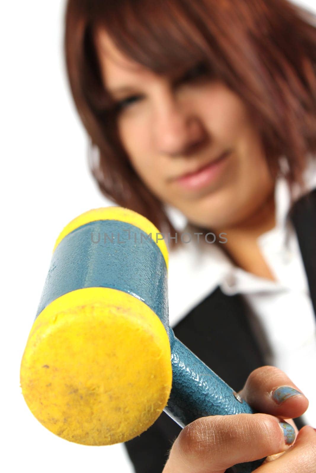 Girl with yellow hammer