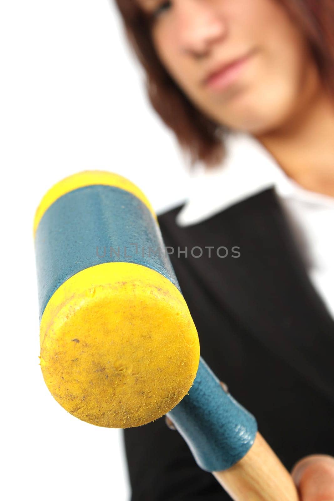 Girl with yellow hammer
