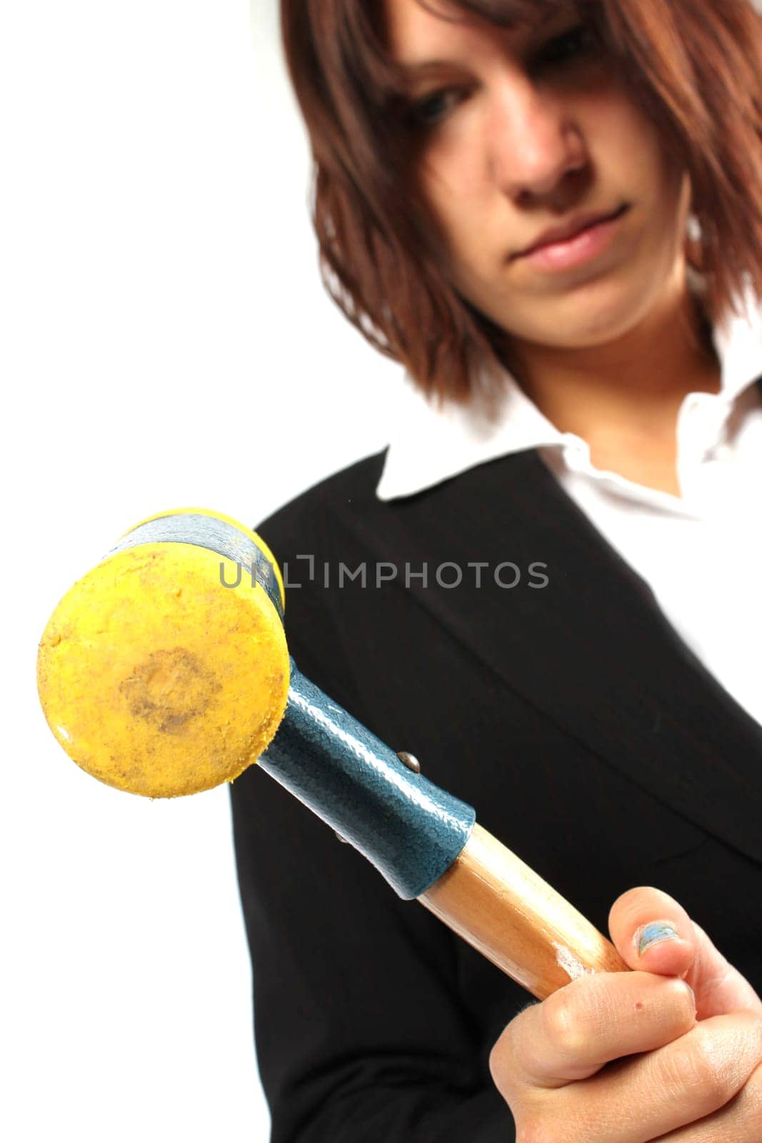 Girl with yellow hammer