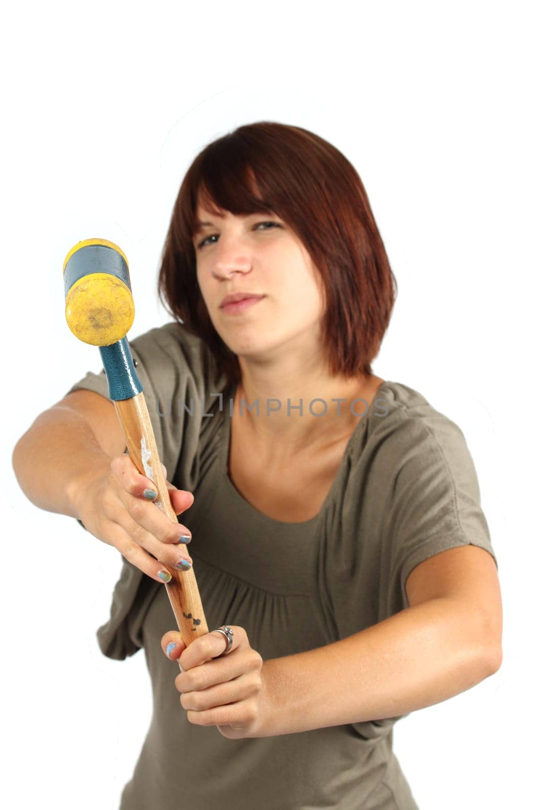 Girl with yellow hammer
