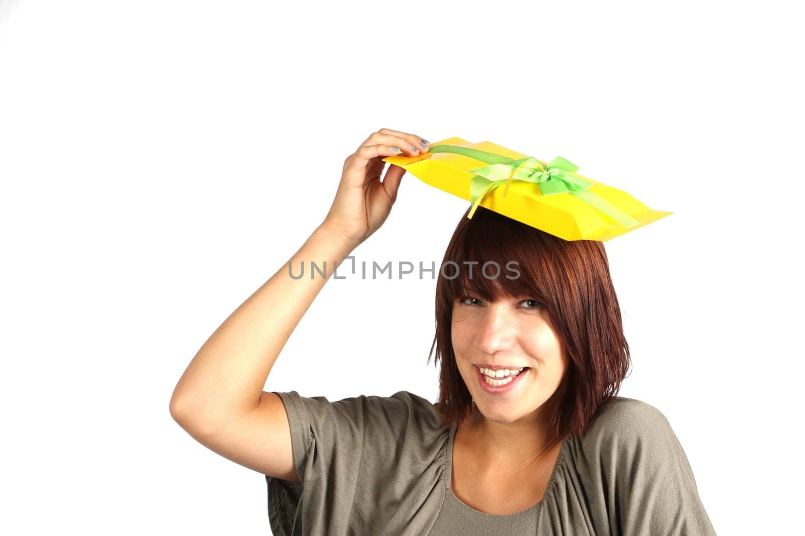 Girl with yellow gift