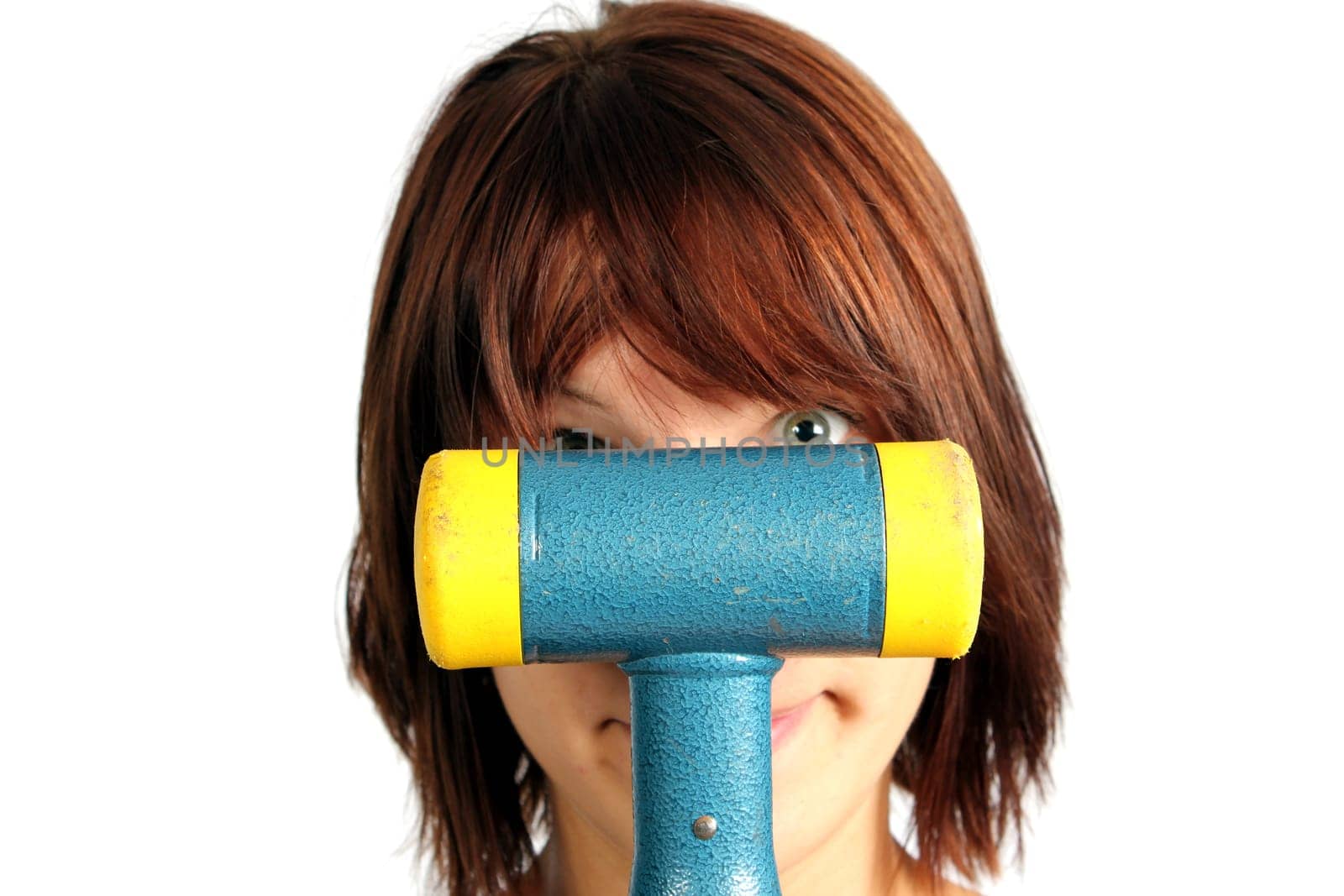 Girl with yellow hammer
