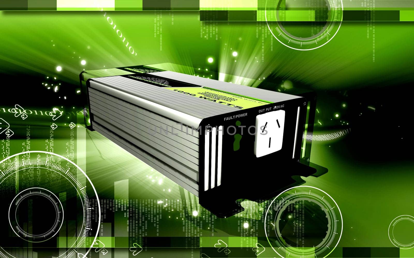 Digital illustration of inverter in colour background